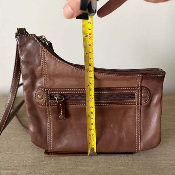 Fossil Crossbody Travel Wallet Bag in Brown Leather - Picture 9 of 10